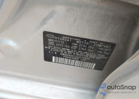 2012 Hyundai Elantra Gls (Ulsan Plant) from USA, damaged, VIN KMHDH4AE1CU475600